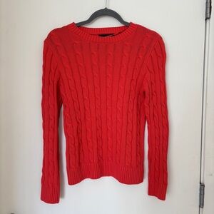 Coral cable knit sweater